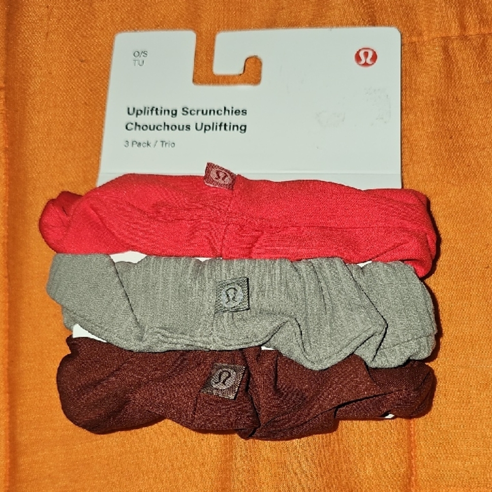 Lululemon Uplifting Scrunchies 3 Pack!! Gorgeous! LURD/ROWD/WSHG! RARE!